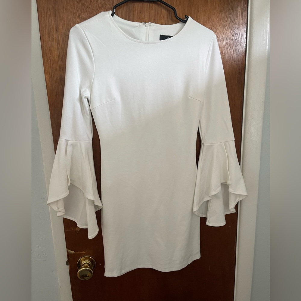 Lulus White Short Flowy Long Sleeve Dress
